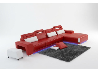 Ledersofa Couch Wohnlandschaft Ecksofa Eck Garnitur Design Modern Sofa F3011C