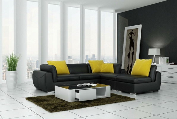 Kůžená pohovka gauč obývací souprava rohová sedací souprava design moderní pohovka F3014 nová