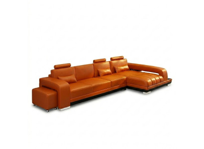 Kůžená pohovka, gauč, obývací landšaft, rohová sedací souprava, moderní designová sofa F3017C.