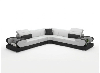 Ledersofa Couch Wohnlandschaft Ecksofa Eck Garnitur Design Modern Sofa G8002B
