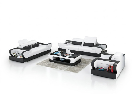 Ledrová pohovka Couch Wohnlandschaft 3+2+1 Sitzer Garnitur Design Modern Sofa G8002D