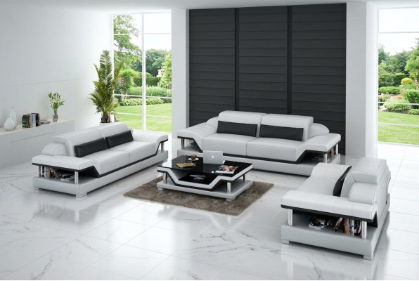 Ledersofa Couch Wohnlandschaft 3+2+1 Sitzer Garnitur Design Sofa Sofagarnitur