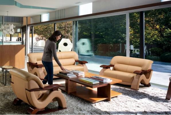 Sofa set z kůže 3+2 (bez křesla) sedací souprava 2033
