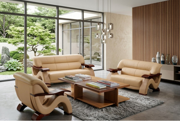 Sofa set z kůže 3+2 (bez křesla) sedací souprava 2033