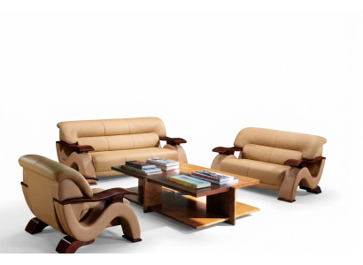 Sofa set z kůže 3+2 (bez křesla) sedací souprava 2033