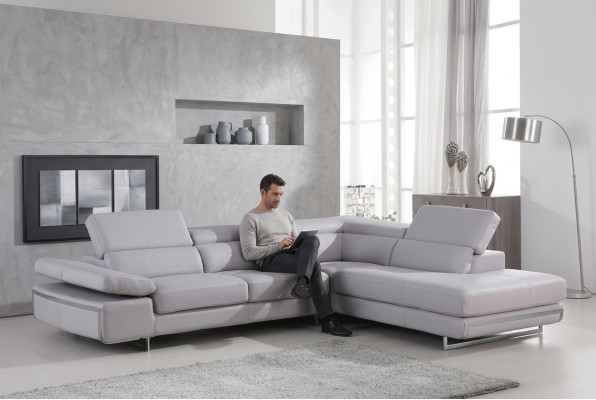 Ecksofa Multifunktion Couch Medien TV Sofa Couch Ledersofa Wohnlandschaft
