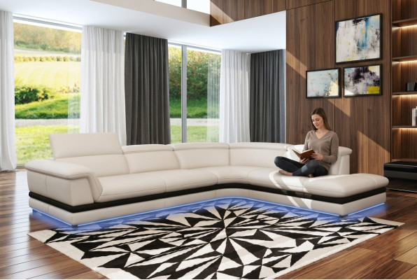 Kožená pohovka Rozkládací pohovka Obývací souprava Rohová pohovka Nábytek Design Moderní Pohovka 5130