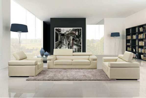 Sofagarnitur Couch 80 20 Polster Leder Sofa Wohnzimmer Sitz 3+2+1 Set