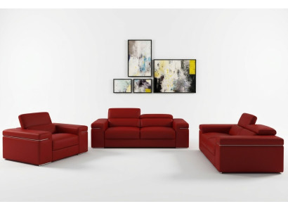Sofagarnitur Couch Polster Leder Sofa Wohnzimmer Sitz 3+2+1 Set Garnituren