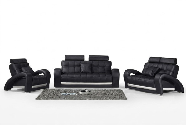 Ledersofa Couch Wohnlandschaft 3+2+1 Sitzer Garnitur Design Modern Sofa B2023