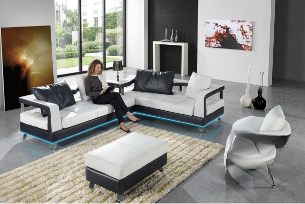 Kožená pohovka Couch obývací souprava rohová sedací souprava Design Moderní Pohovka Nový