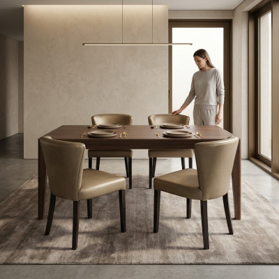 4x židle židle polstrovaný design opěrka kompletní sada moderního nábytku nový