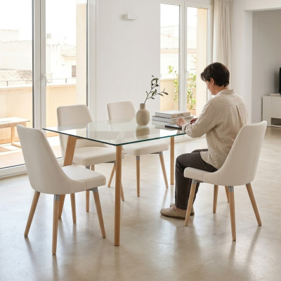 4x Designové polstrové židle sady židlí.