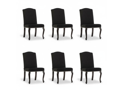 6x Design Polstrové židle Set židlí z textilu kompletní set