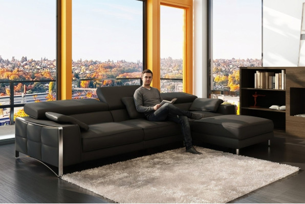 Multifunktions Ecksofa Garnitur Ledersofa Sitz Wohnzimmer Ecke Sofa