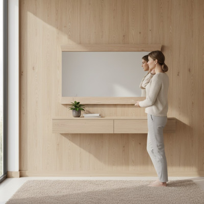 Spiegel Wandspiegel designer Dielen Wohnzimmer Bad Holz Glas design Aspen AS-L1