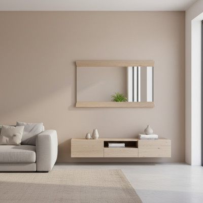 Spiegel Wandspiegel designer Dielen Wohnzimmer Bad Holz Glas design Aspen AS-L1