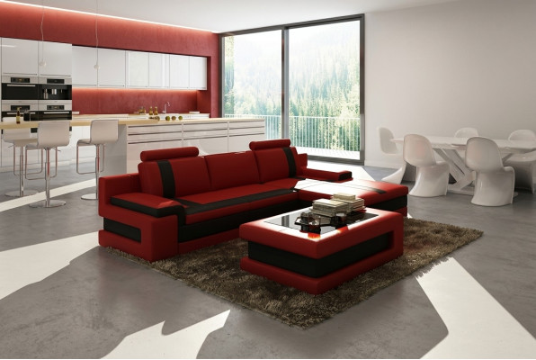 Ledersofa Couch Wohnlandschaft L Form Design Modern Sofa Eck Sofas