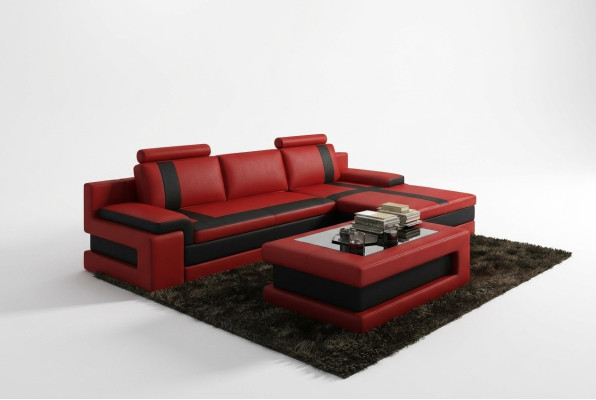 Ledersofa Couch Wohnlandschaft L Form Design Modern Sofa Eck Sofas