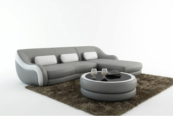 Designer Ledersofa Ecksofa Polster Eck Couch Sitz Eck L Form Garnitur Sofa Neu