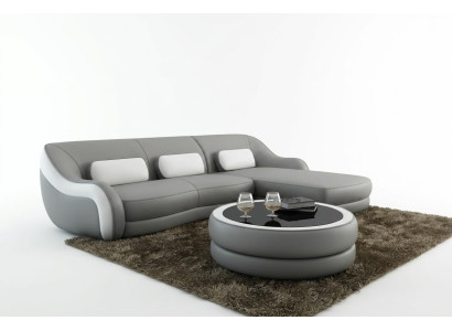 Designer Ledersofa Ecksofa Polster Eck Couch Sitz Eck L Form Garnitur Sofa Neu