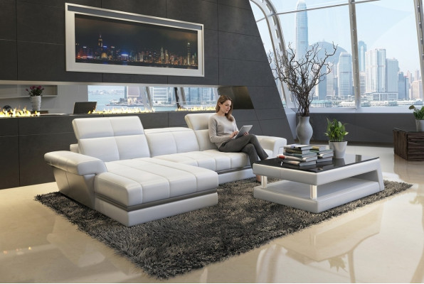Ledersofa Sofa Couch Polster Wohnlandschaft Designer Ledersofa L Form