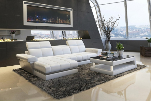 Ledersofa Sofa Couch Polster Wohnlandschaft Designer Ledersofa L Form