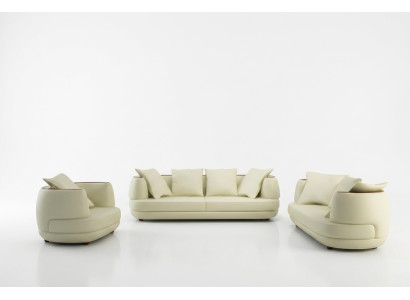 Luxus Design Sofagarnitur Klassische Leder Couch Polster Sitz Set Sofa