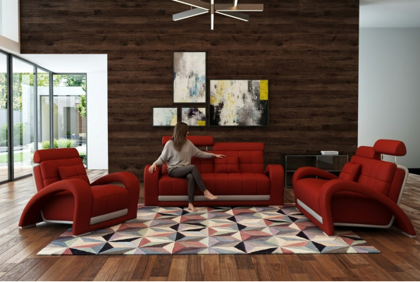 Leder Sofa Couch Sofagarnitur Wohnzimmer Garnituren Couch Set Sitz Sofas