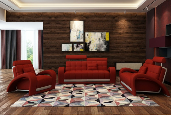 Leder Sofa Couch Sofagarnitur Wohnzimmer Garnituren Couch Set Sitz Sofas
