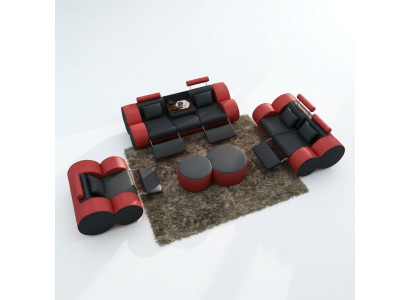 Moderne Wohnzimmer Couch Sitz Polster Garnitur Sofas 3+2+1 Design