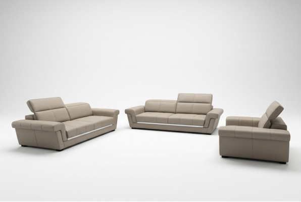 Designer Sofagarnitur Polster Ledersofa Couch Set Kombination 3+2+1