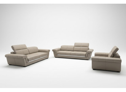 Designer Sofagarnitur Polster Ledersofa Couch Set Kombination 3+2+1
