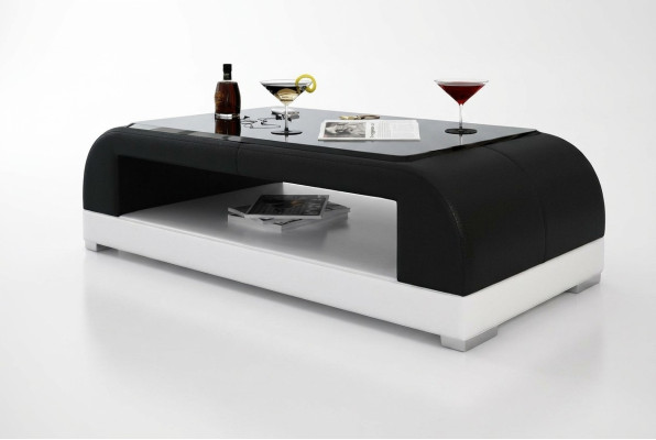 Sofa stůl skleněný design kávový stůl obývací pokoj kožená pohovka křeslo