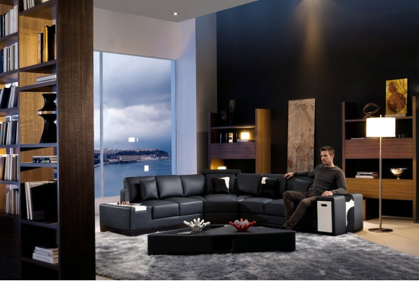 Designer rohů sedací souprava potah z kůže pohovka pohovky pohovka XXL.