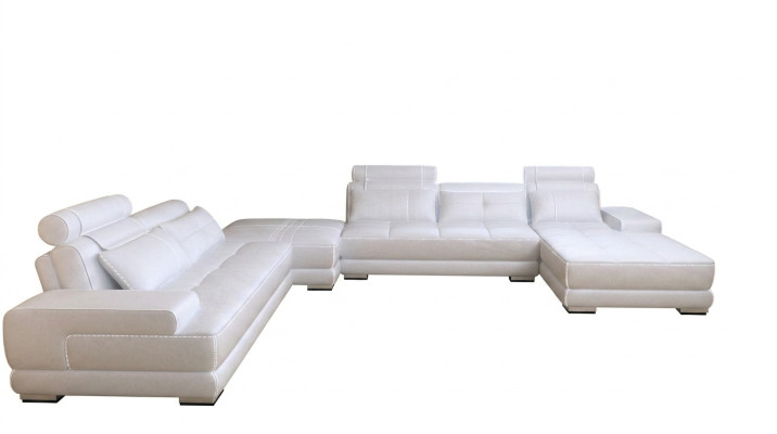 Moderne Design Polster Wohnlandschaft Ledersofa Sofa Couch Sitz
