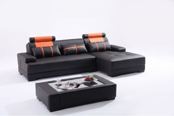 Designer Polster Ledersofa Couch L-Form Modern Sofa Sofas Couchen