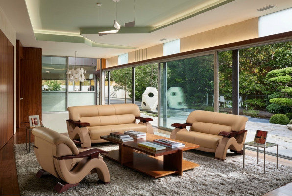 Moderne Designer Sofagarnitur Couch Sofa Polster Set Luxus Leder Sofas
