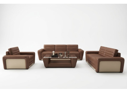 Ledersofa Couch Wohnlandschaft 3+2 Sitzer Design Modern Sofa Wohnzimmer