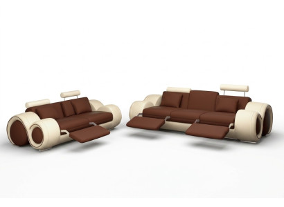Sofagarnitur Design Pohovka 3+2 Set Polštářko Pohovka Kůže Sestavy Obývací pokoj