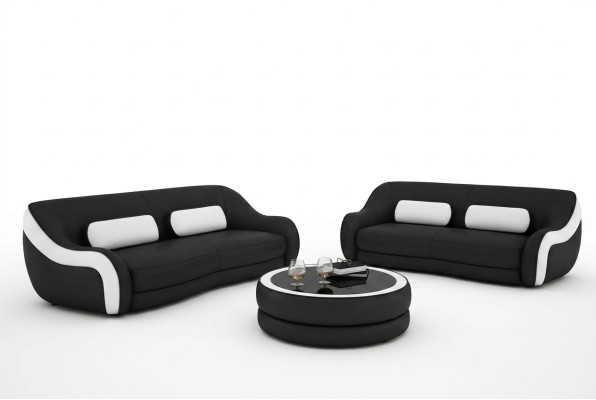 Sofa seto sedáků designu XXL potah kůže. Souprava sedacích garnitur 3+2 míst.