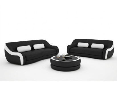 Sofa seto sedáků designu XXL potah kůže. Souprava sedacích garnitur 3+2 míst.