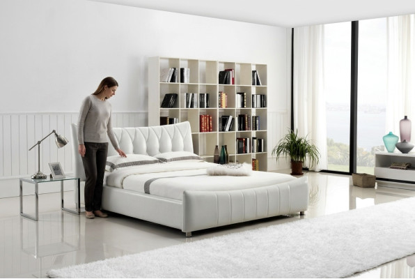 Modernes Design Bett XXL Betten Hotel Luxus Stil Doppel Leder 140 160