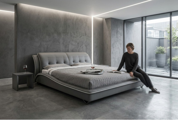 Moderní design postel XXL Luxusní styl manželské postele hotelová postel kožená