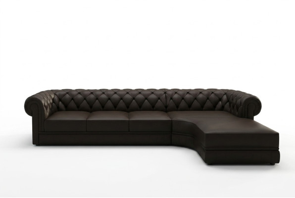 Klassiche Chesterfield Polster Sitz Eck Leder Garnitur Wohnlandschaft