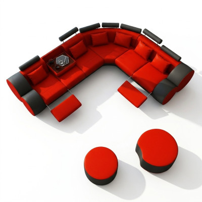 XXL Multifunktions Ledercouch Couch Big Sofa Polster Ecksofa Dekor Moderne