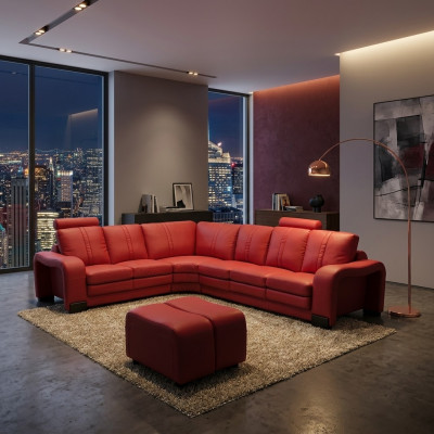 XXL Multifunktions Ledercouch Couch Sofa Polster Ecksofa Moderne Big