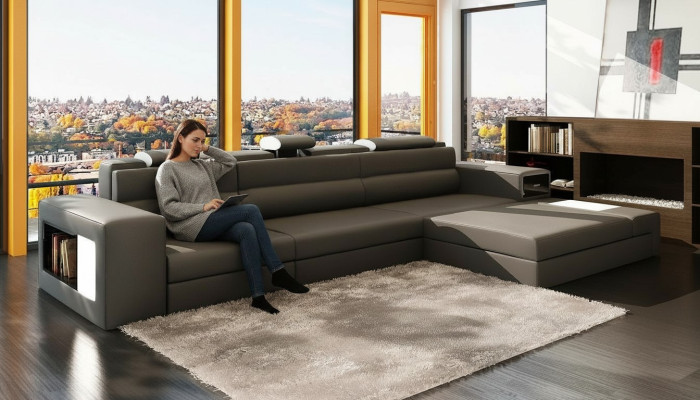 Design XXL Big Ecken Polster Eck Sofa Couch L Form Leder Sofas Garnitur