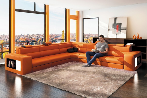 Design XXL Big Ecken Polster Eck Sofa Couch Leder Sofas Garnitur L Form