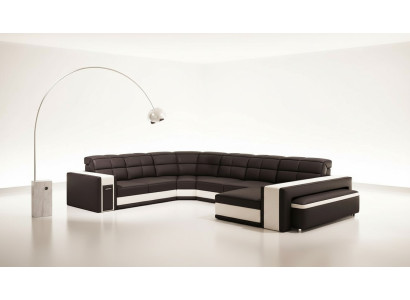 Design rohy Velký polstrovací rohový gauč kůže gauč sada XXL